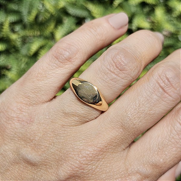 ANEL DOURADO DE CHAPA LISO