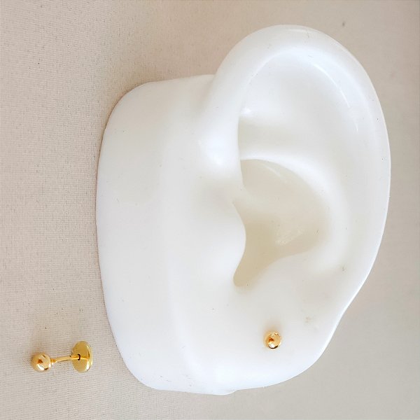 BRINCO DOURADO DE BOLINHA PEQUENA - COM TARRACHA BABY