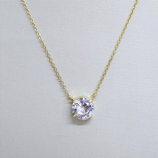 CHOCKER DOURADO COM PINGENTE PONTO DE LUZ GRANDE