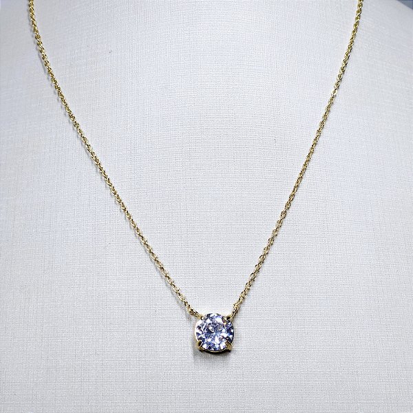 CHOCKER DOURADO COM PINGENTE PONTO DE LUZ MEDIO