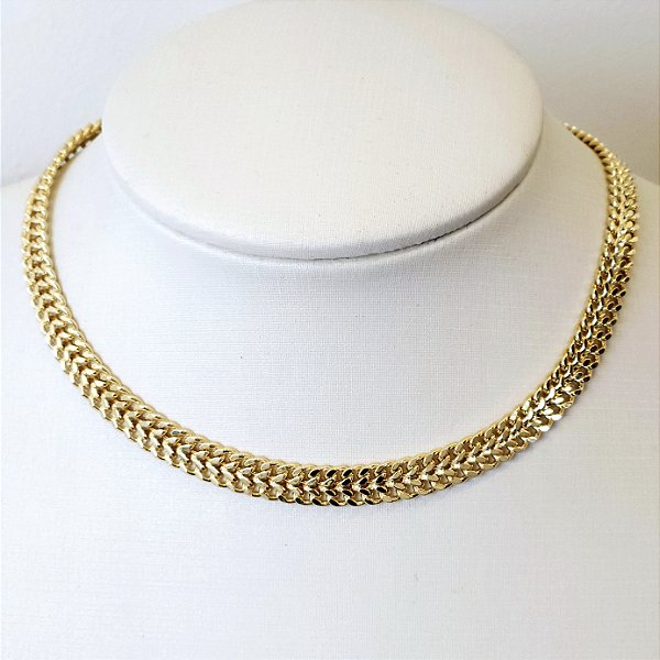 CHOCKER DOURADA MODELO LACRAIA - 35cm + extensor