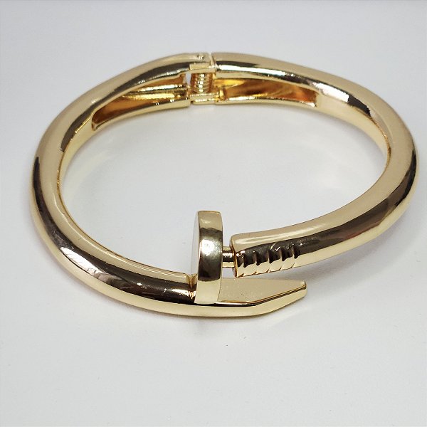 BRACELETE DE PREGO DOURADO GRANDE