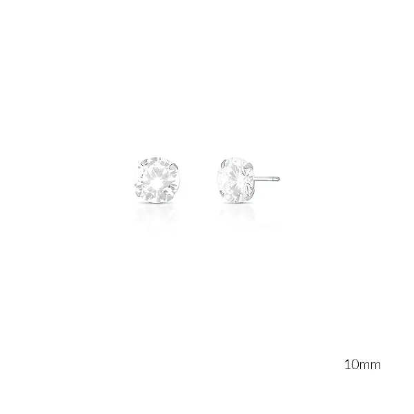 BRINCO PRATA PONTO DE LUZ - 10MM