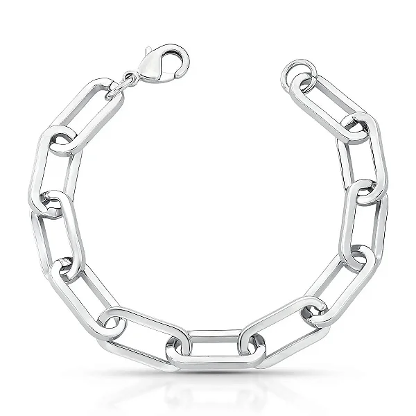 PULSEIRA EM RÓDIO BRANCO MODELO CARTIER ELOS GRANDES