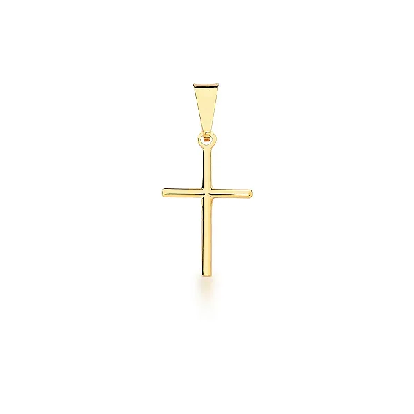PINGENTE DE CRUCIFIXO DOURADO PEQUENO LISO