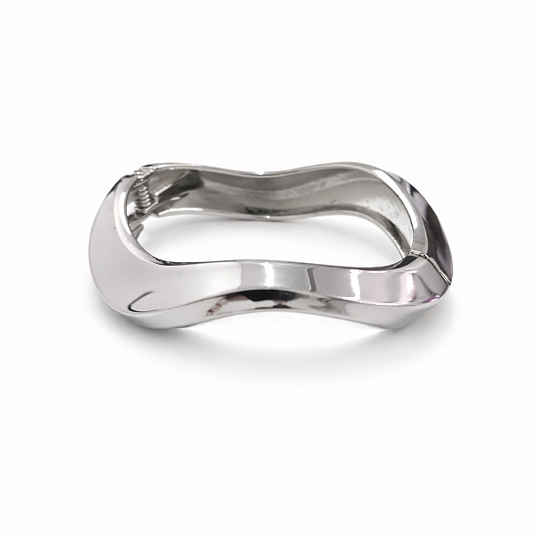 BRACELETE EM RÓDIO BRANCO QUADRADO COM AS BEIRADAS ARREDONDADAS