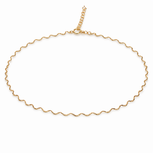 CHOCKER DOURADA ONDULADA FININHA 32CM