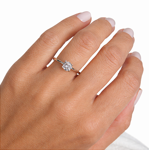 ANEL SOLITÁRIO DE PRATA - 6MM