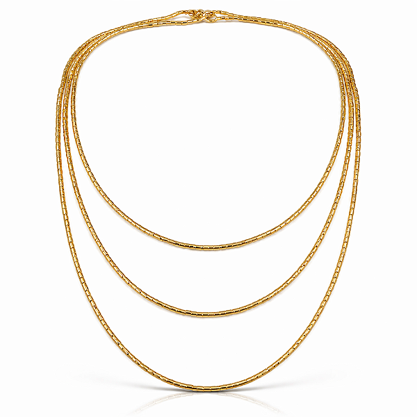 COLAR DOURADA COM CANUDINHOS 1,22CM