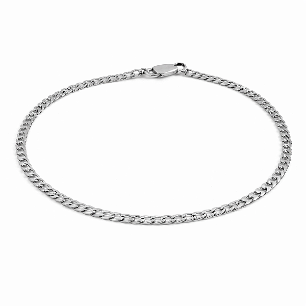 PULSEIRA PRATA DE ELOS GROUMET FINO - 21CM