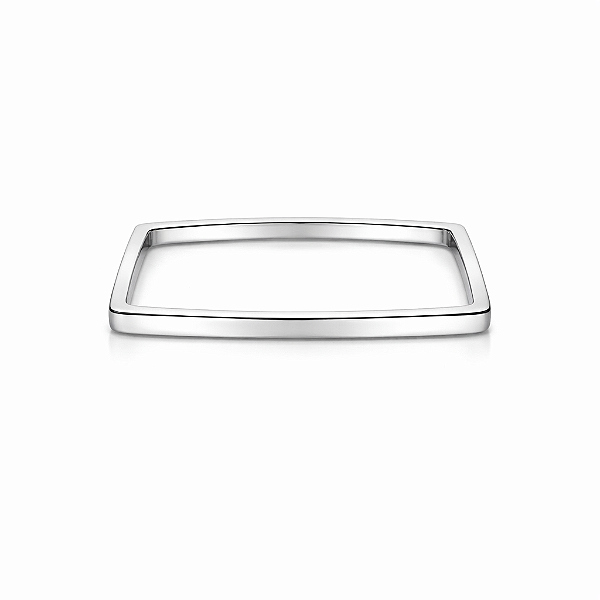 ANEL PRATA MODELO QUADRADO LISO