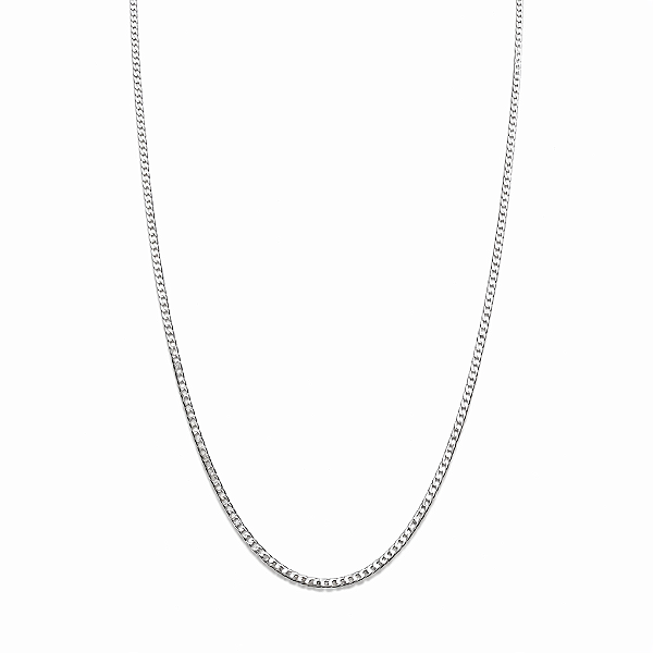 CORRENTE PRATA ELO GROUMET FINO - 60CM