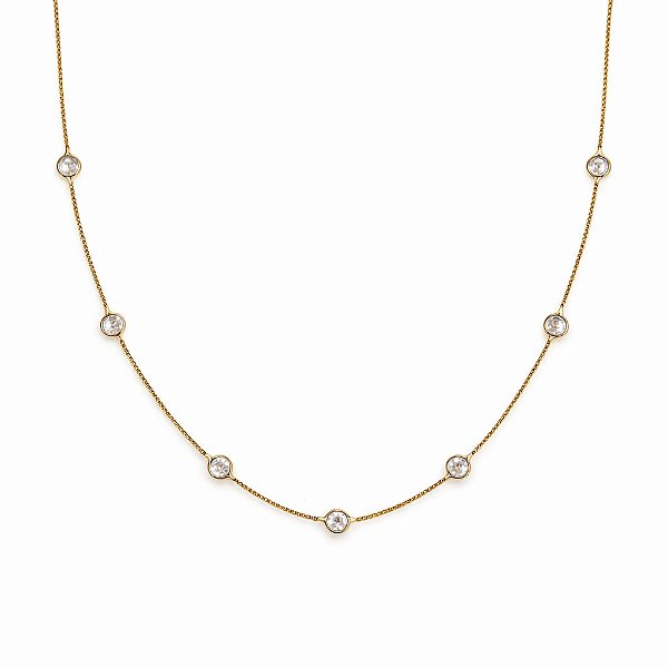 COLAR DOURADO COM PONTINHOS DE LUZ 45CM