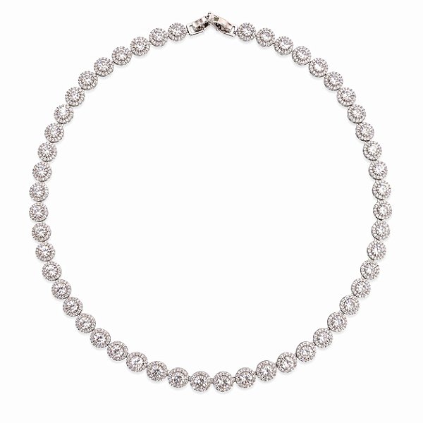 CHOCKER EM RÓDIO MODELO RIVIERA DE PEDRAS REDONDAS CRAVEJADAS AO REDOR