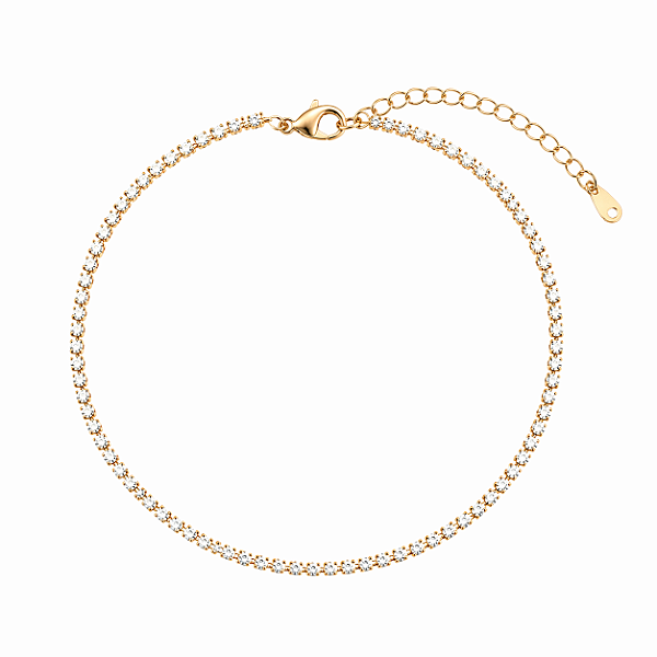 PULSEIRA DOURADA MODELO RIVIERA FINA - 1MM -17,5 CM + 6 CM EXTENSOR