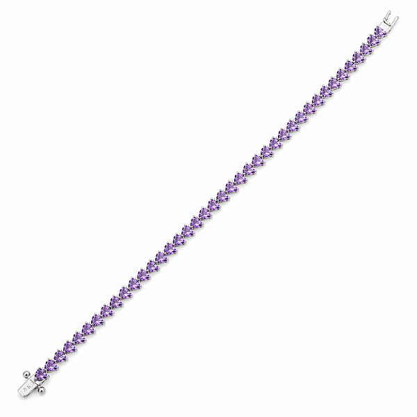PULSEIRA RIVIERA EM RÓDIO BRANCO COR ROXA