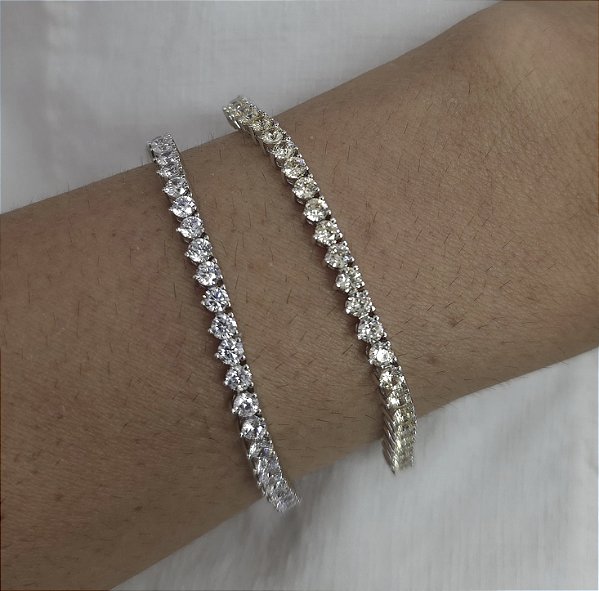 PULSEIRA RIVIERA EM RÓDIO BRANCO COR YELLOW