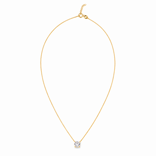 COLAR DOURADO COM PINGENTE DE PONTO DE LUZ PEQUENO 6MM - 45CM + EXTENSOR