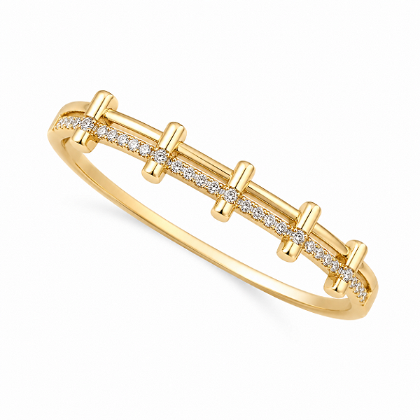 BRACELETE DOURADO 2 FIOS UM LISO E OUTRO CRAVEJADO 53MM DE ALTURA POR 65MM DE LARGURA