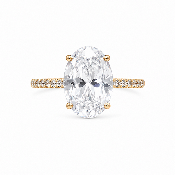 ANEL DOURADO TIPO SOLITÁRIO COM PEDRA GRANDE 14MM X 10MM E MICROZIRCÔNIAS NAS LATERAIS