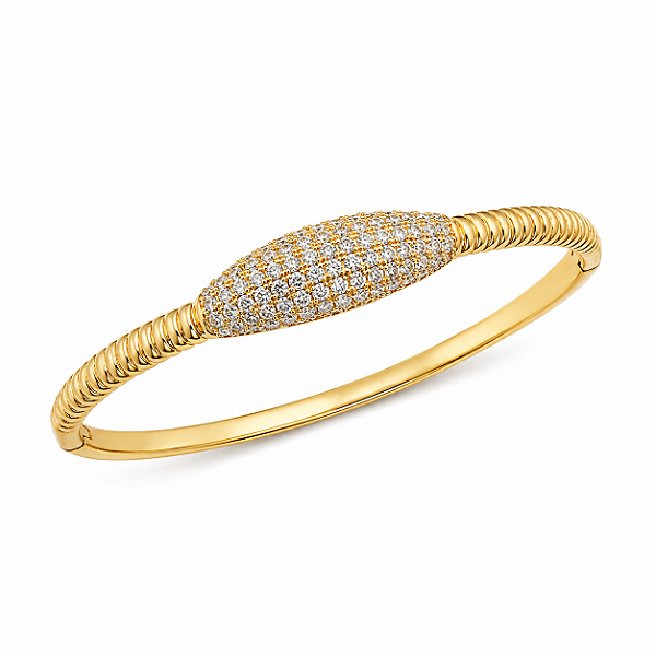 BRACELETE DOURADO COM DETALHES EM LISTRAS E GOMO MICROCRAVEJADO NA FRENTE - 65MM POR 56MM