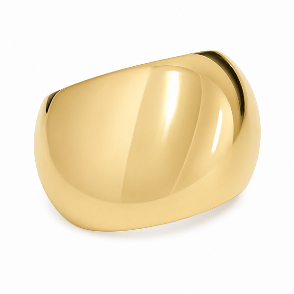 BRACELETE DOURADO LISO TIPO MAXI BALOADO - 4,25CM