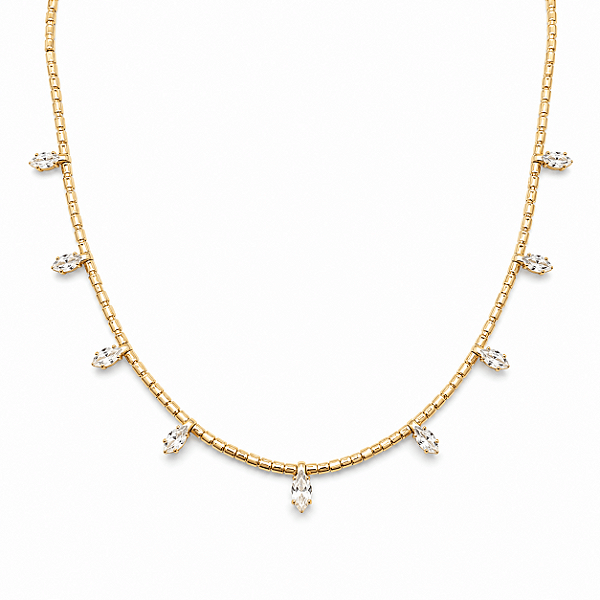 CHOCKER DOURADA CANUTILHOS COM NOVE PONTOS DE LUZ 35CM + EXTENSOR