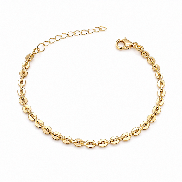 PULSEIRA DOURADA ELO CORDÃO BAILARINA 18CM + 3CM EXTENSOR