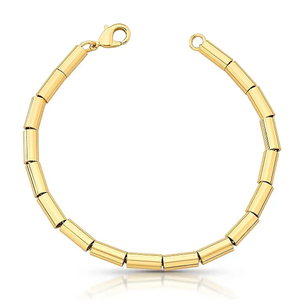 PULSEIRA DOURADA ELO CANUTILHOS - 18,5MM + 3 CM EXTENSOR