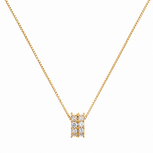 COLAR DOURADO VENEZIANA COM PINGENTE RODINHA 11MM CRAVEJADA COM PEDRAS DE ZIRCÔNIAS  - 45CM + EXTENSOR