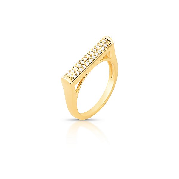 ANEL DOURADO FRENTE GEOMETRICA CRAVEJA