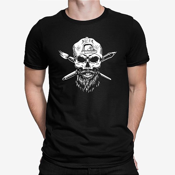 Camiseta Caveira Artista
