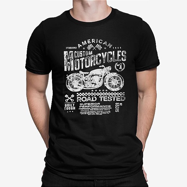 Camiseta Desenho Moto Motocicleta Masculina