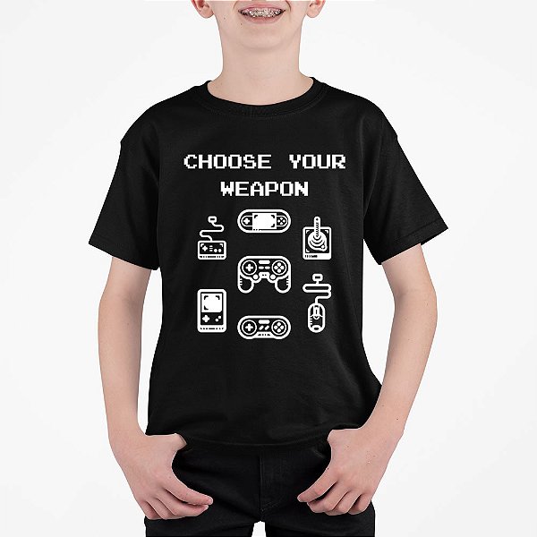 Camiseta Infantil Escolha sua Arma