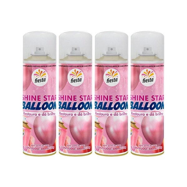 KIT C/ 4 BRILHA BALÃO - SHINE STAR BALLOON 300ml/170g