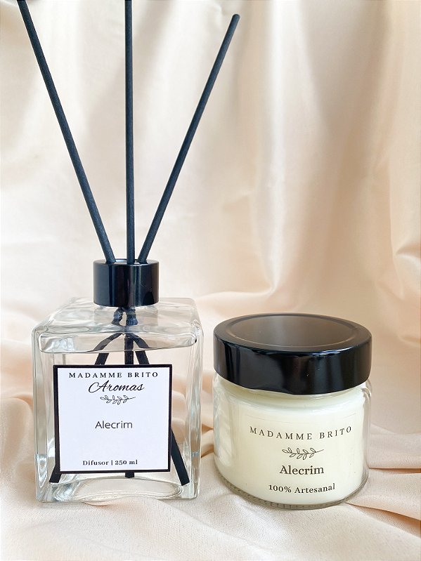Combo Alecrim - Vela Clássica 150g + Difusor Alecrim