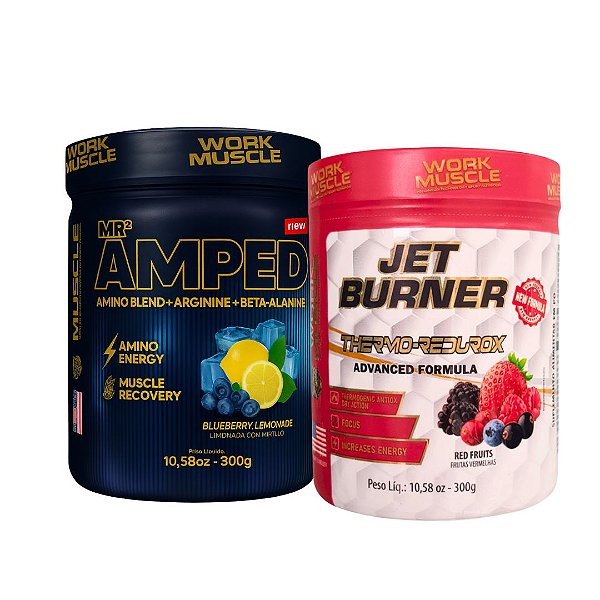 Termogênico Jet Burner 300g + Blend de Aminoácidos MR Amped - Workmuscle
