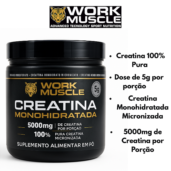 Creatina Monohidratada 100% Pura 300g WorkMuscle