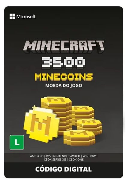 Card Minecraft Minecois 3500 Coins