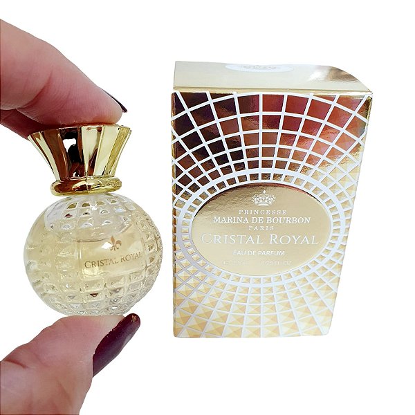 Miniatura Perfume Marina Bourbon Cristal Royal Rose Eau De Parfum Feminino - Original - 7,5 ml