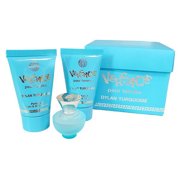 Kit Perfume Mini Versace Dylan Turquoise 3 Peças - Original
