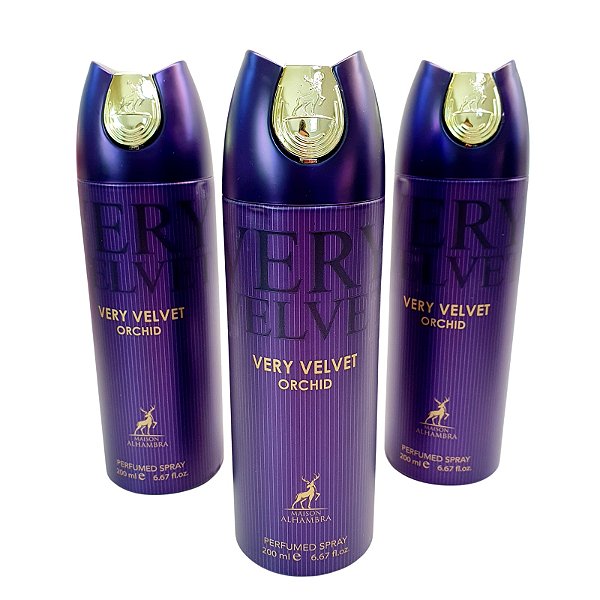 Desodorante Corporal Spray Feminino Very Velvet Orchid Da Maison Alhambra 200ml - Arabe