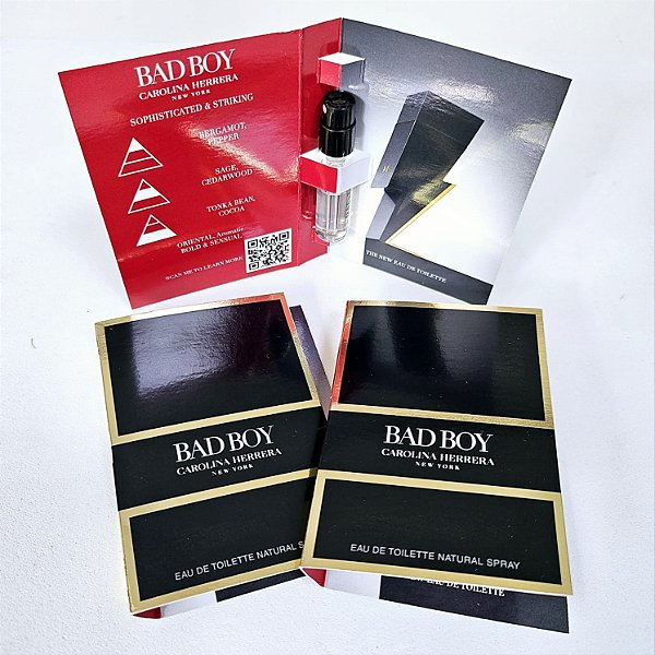 Flaconete Bad Boy Carolina Herrera Eau de Toilette - Perfume Masculino - 1.5ml - Original