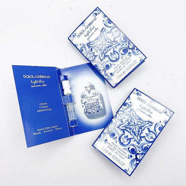 Flaconete Light Blue Summer Vibes Pour Homme - Dolce&Gabbana - Eau de Toilette - Perfume Masculino - 1.5ml - Original
