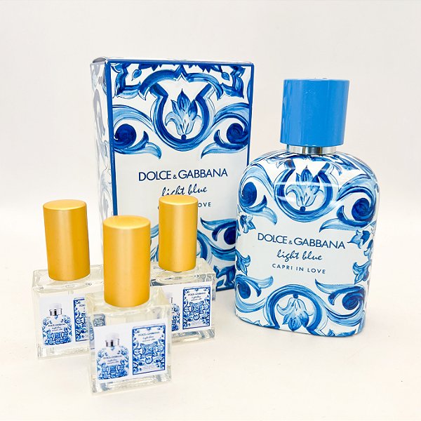 1332 - Decant 9ml Original - Light Blue Capri In Love Pour Homme - Dolce&Gabbana - Perfume Masculino - EAU de Parfum