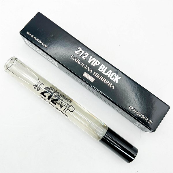 Perfume Caneta 212 Vip Black Elixir - Carolina Herrera - Eau de Parfum Elixir - Perfume Mascuino - 10ml - Original