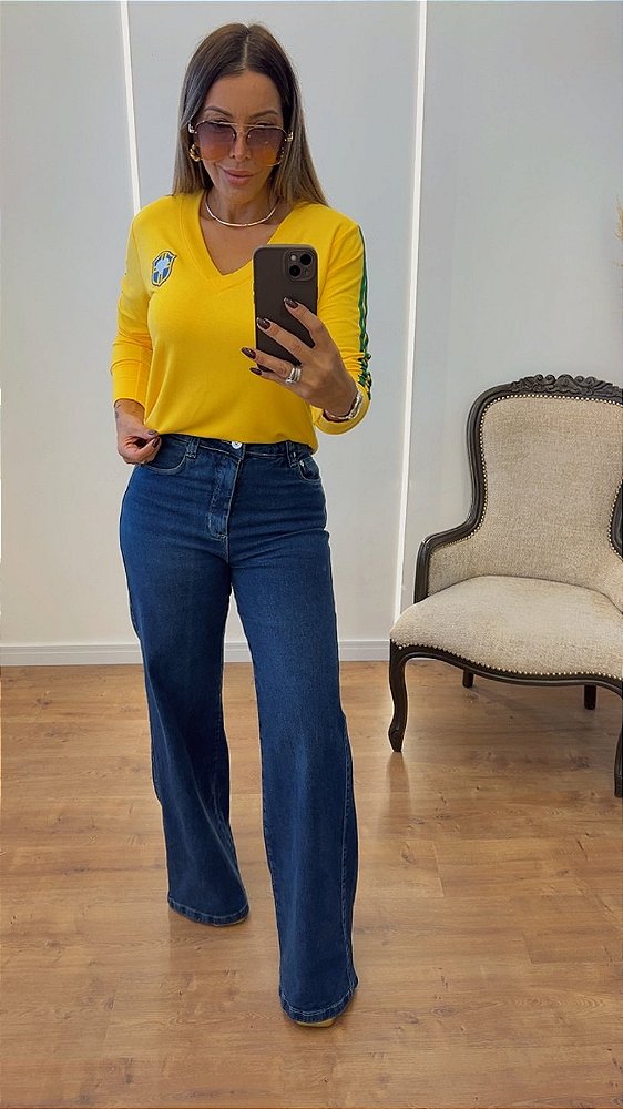 Blusa Brasil Manga Longa