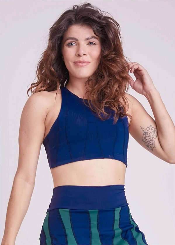 Top Alto Nadador Penas Marinho Upcycling