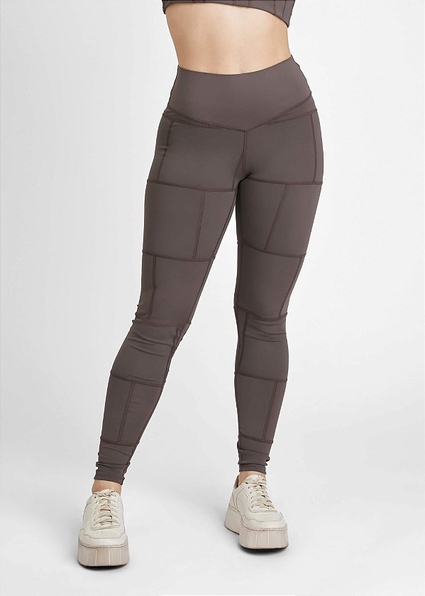 Legging Quadrado Chapa Barriga Marrom Upcycling