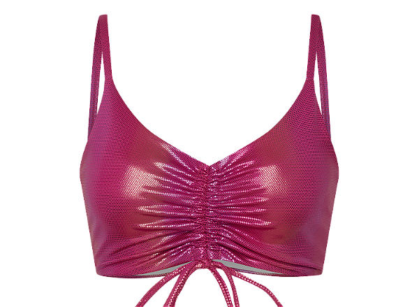 Top Franzido Brilhante Rosa